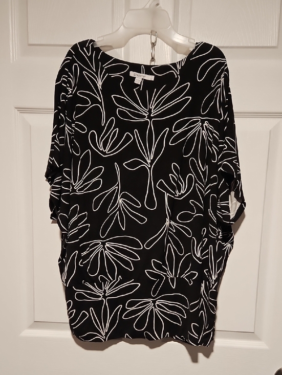 Chico's Tops - Chico's Black and White Graphic Print Top